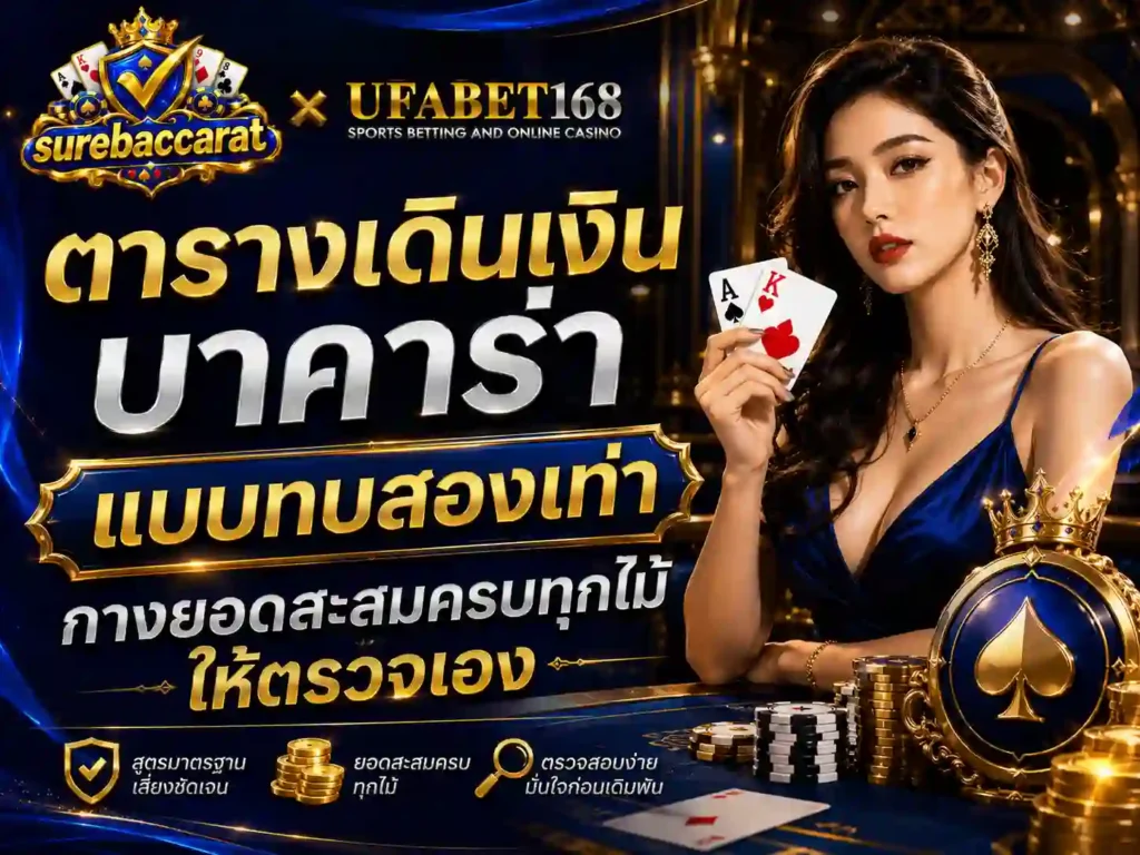 ตารางเดินเงินบาคาร่า แบบทบสองเท่า ufabet