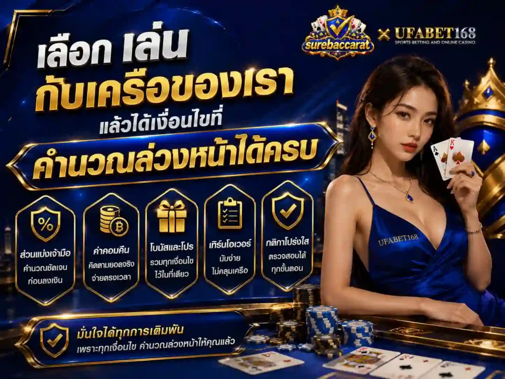 เลือก เล่น กับเครือของเรา ได้เงื่อนไขที่คำนวณล่วงหน้าได้ครบ